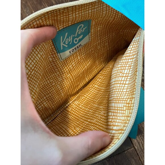 Fossil Key-Per 2pc Coated Canvas Cosmetic Pouch in Light Floral - Picture 4 of 7